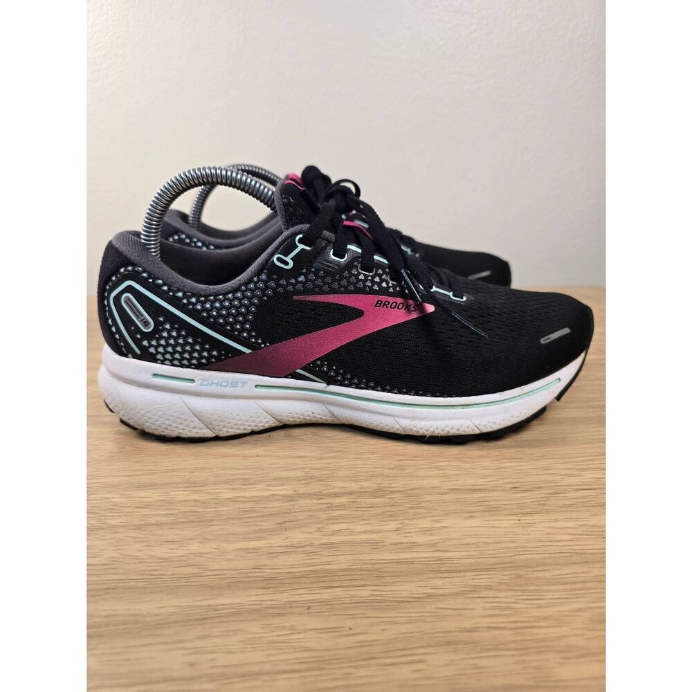 Brooks Ghost 14 Black Pink Women's Running Shoes Size 9